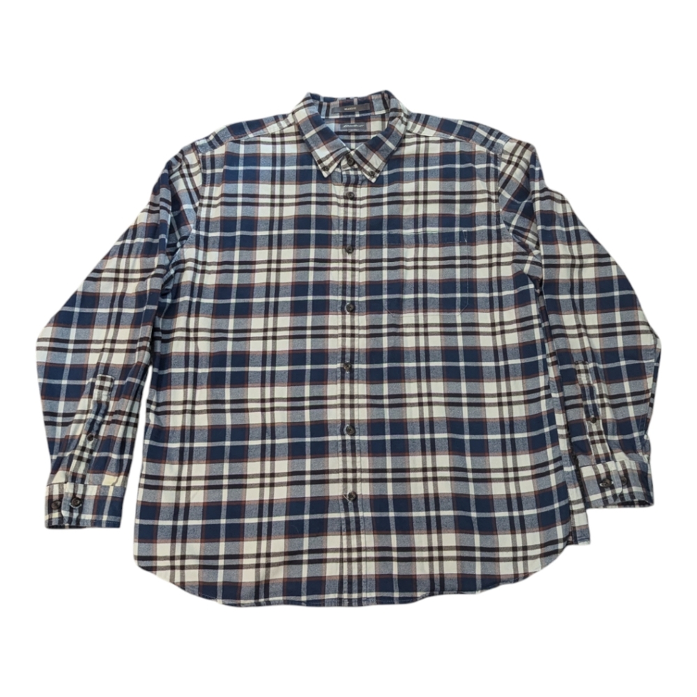Eddie Bauer Relaxed Fit Plaid Cotton Flannel LS Button Down Collar Men's XL